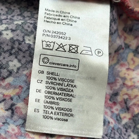 H & M Handkerchief Maxi Dress Sleeveless Size 4 Side Slit Patchwork Print Boho - Picture 12 of 16